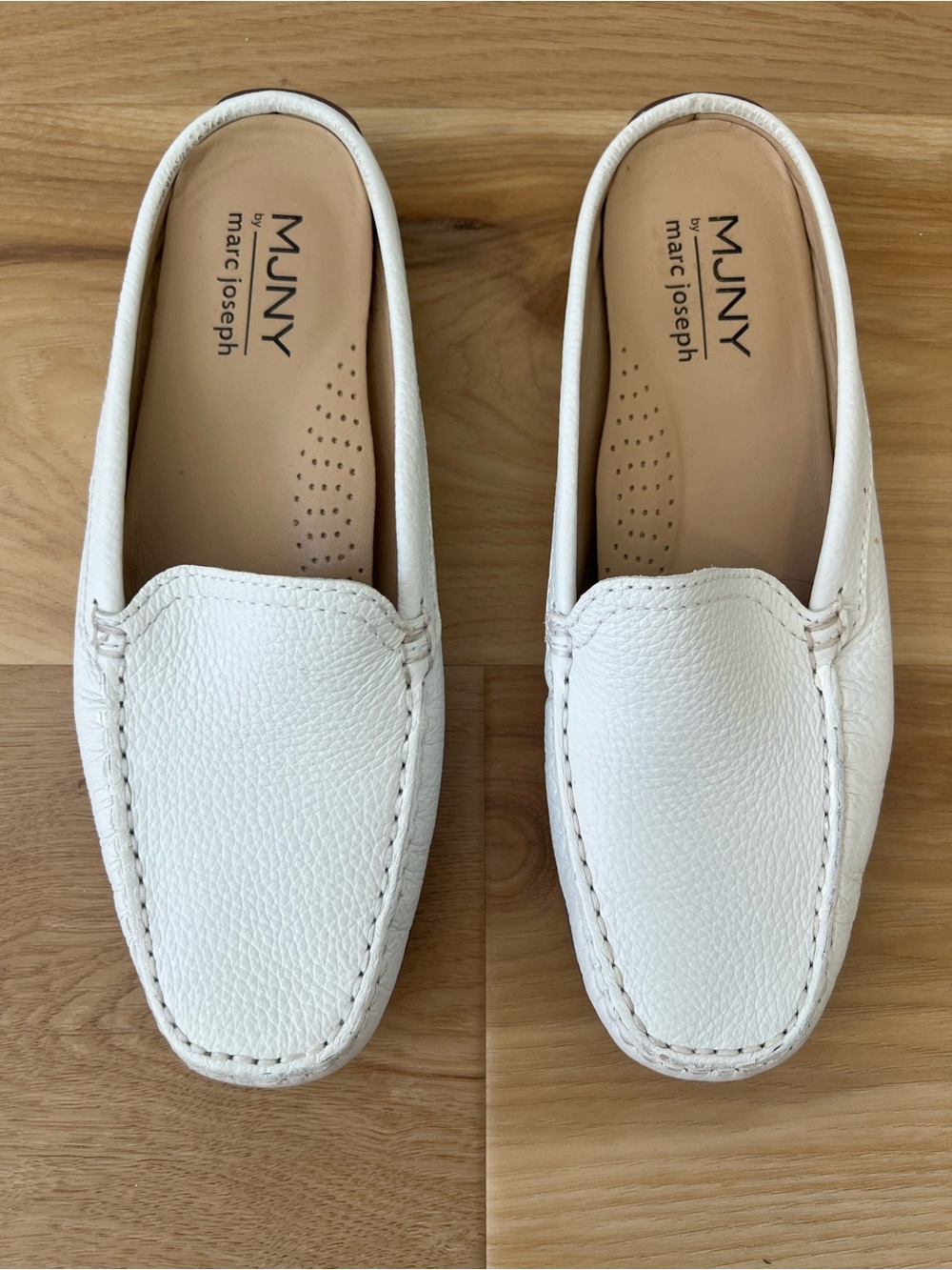 MJNY Marc Joseph Briarwood CT White Leather Slip-On Loafer Flats Women’s 9